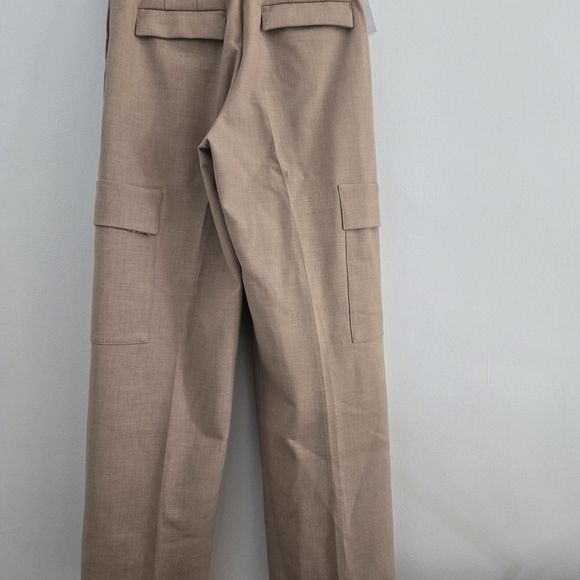 NWT Babaton Bader Wide-Leg Cargo Trousers in Camel Brown - Picture 8 of 11